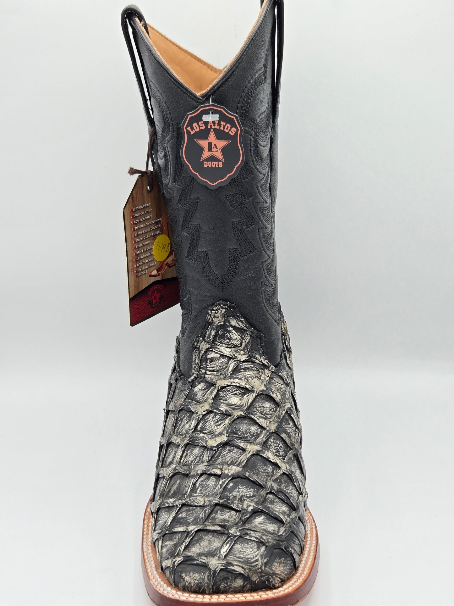 Los Altos Mens Pirarucu Wide Square Toe - Rústic Black