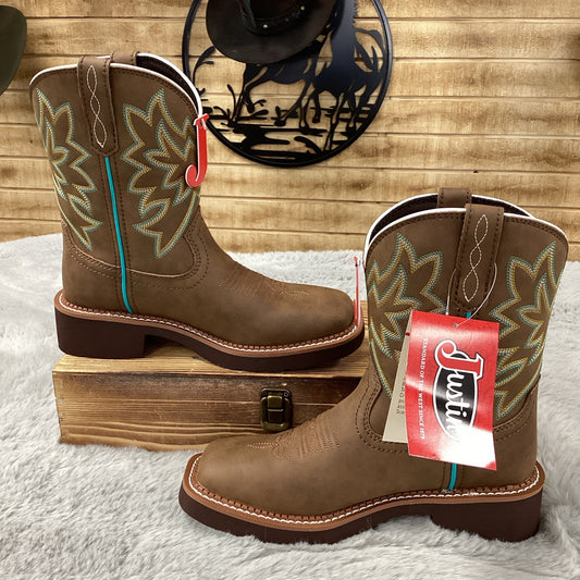 Justin Womens Low Shaft Sunny Chocolate Cowhide Boot GY9542