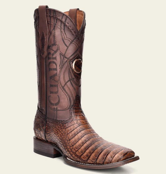 Cuadra Mens Caiman Laser and Embroidery Boots - Maple
