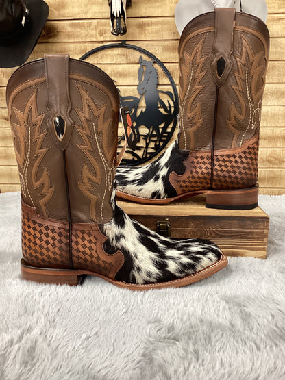 Hooch Mens Cowhide Square Toe Boots