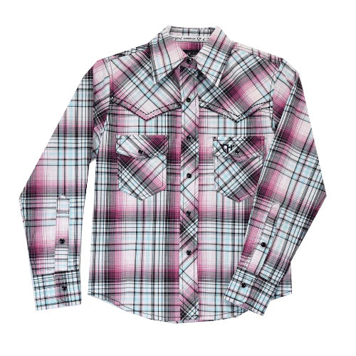 Cowgirl Hardware Kids Shedua Plaid Shirt - Rose/Mint