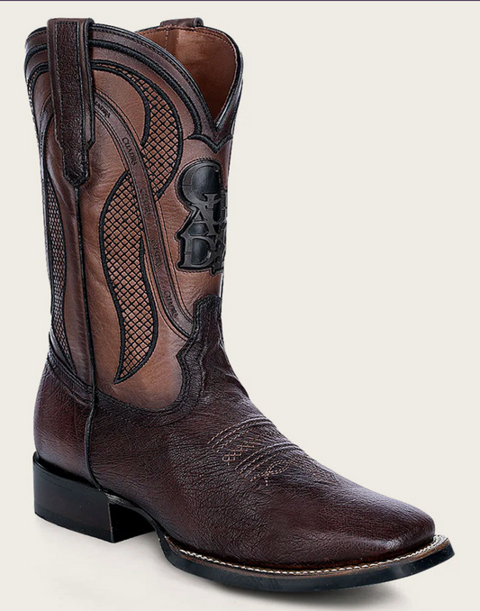 Cuadra Mens Ostrich Belly Rodeo Style Low Shaft Boots - Brown