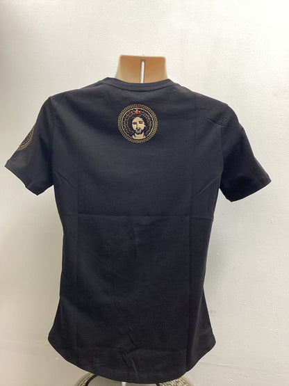 Laverita Mens San Judas Tadeo Rhinestone Slim Fit  TShirt