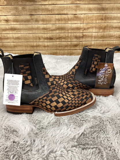 A&A MenS Ankle Boot Arizona Bulldog Woven (Brown)