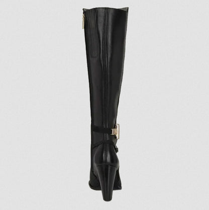 Franco Cuadra Womens Tall Stingray Zipper High Heel Boots - Black
