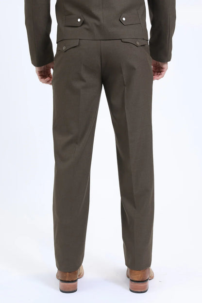 Platini Mens Western Sport Suit Set (Brown)