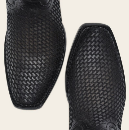 Cuadra Mens Urban Laser & Woven Low Shaft Boot - Black