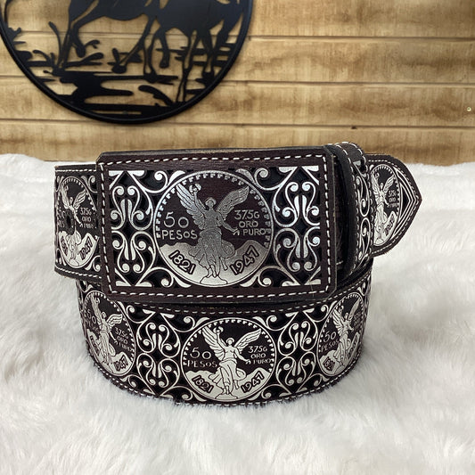 Frontera Centenario Lazered Belt - Silver