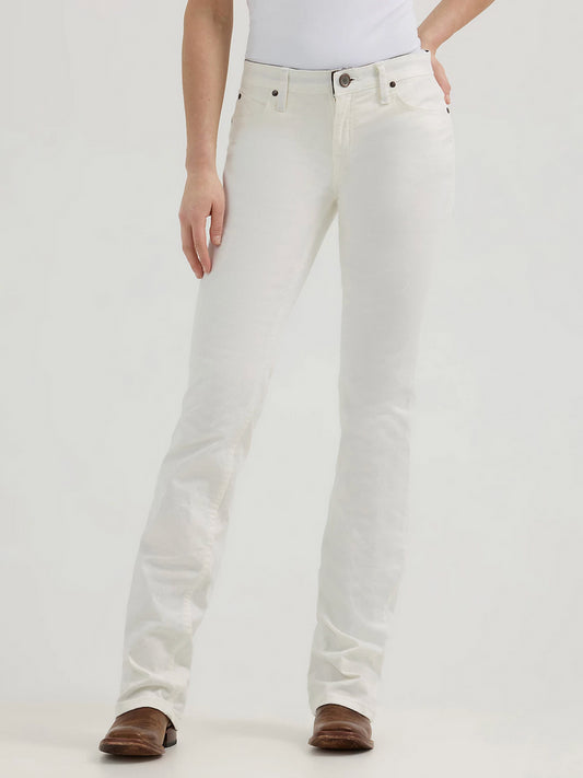Wrangler Womens Ultimate Riding Jean Q-Baby Mid-Rise Bootcut (White)
