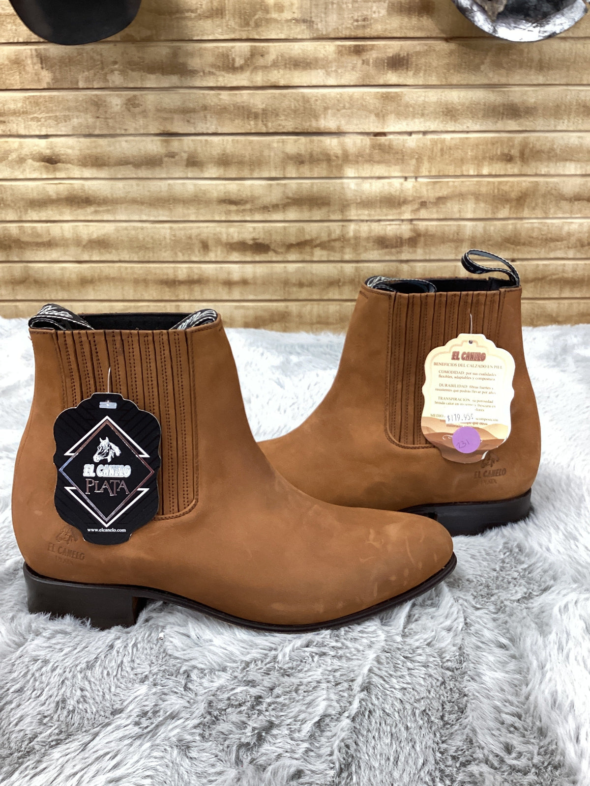 El Canelo Mens Charro Ankle Boot Nobuck - Honey