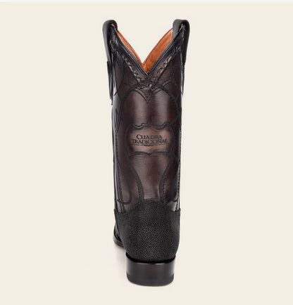 Cuadra Mens Stingray Laser & Embroidery Boot- Black