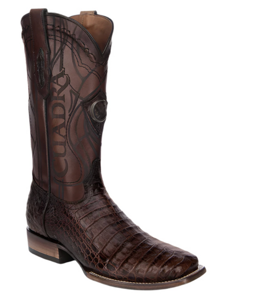 Cuadra Mens Caiman Laser & Embroidery Boot - Brown