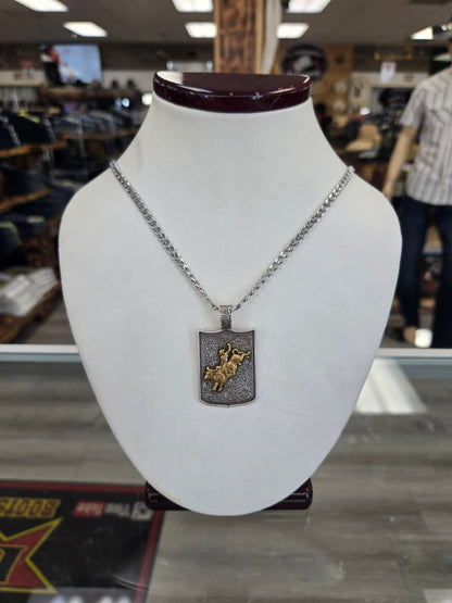 Twister Bull Rider Shield NecklacE