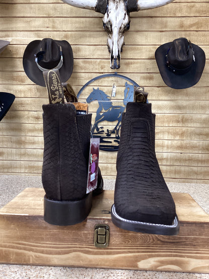 La Sierra Mens Python Print Ankle Boot -Brown