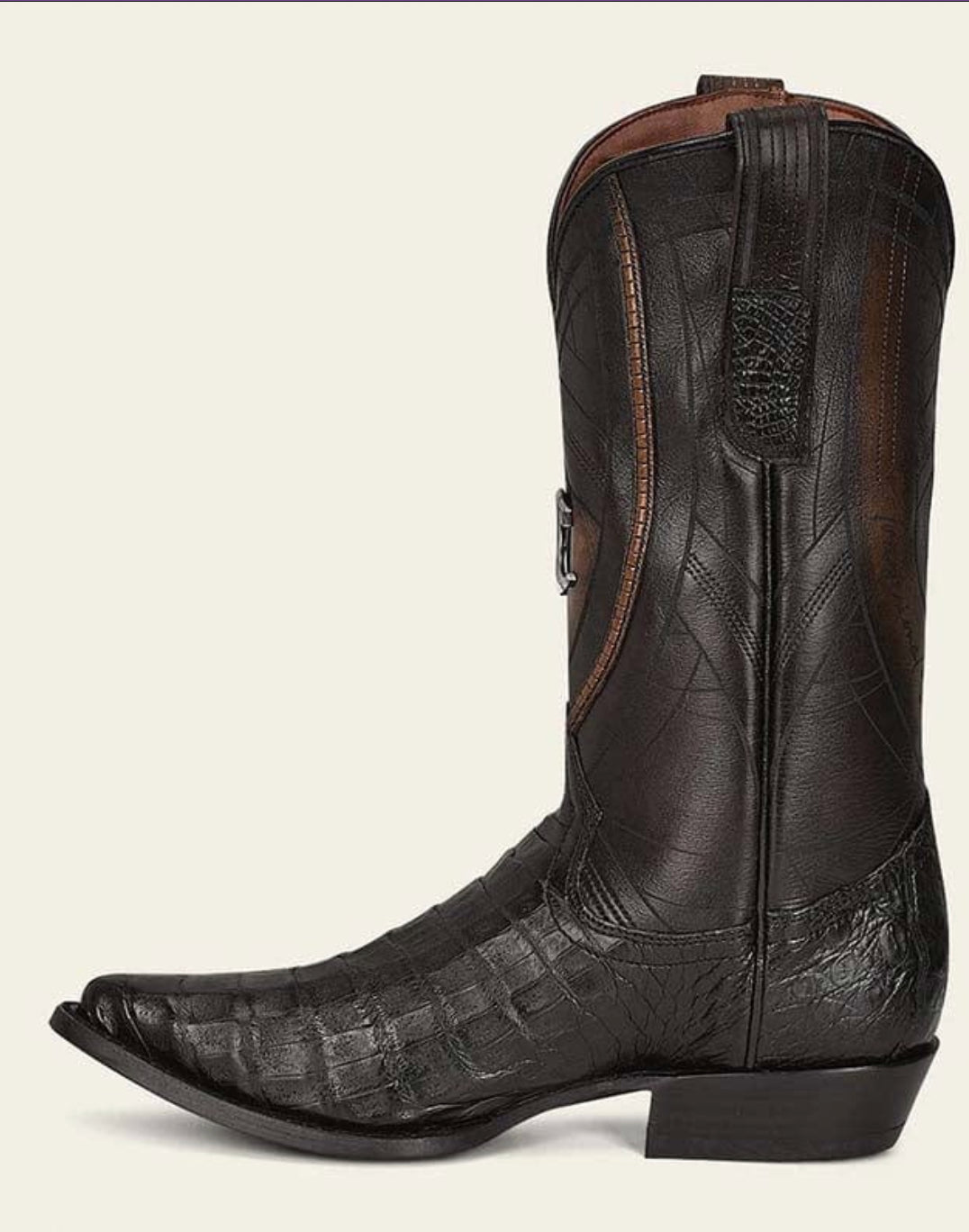 Cuadra Mens Caiman Snip Toe Boot - Black