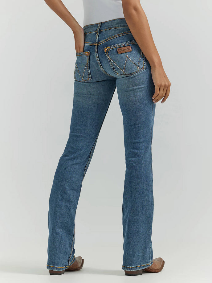 Wrangler Womens Retro Mae Mid Rise Bootcut Jean -KM Wash