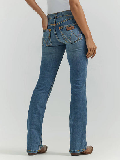 Wrangler Womens Retro Mae Mid Rise Bootcut Jean -KM Wash