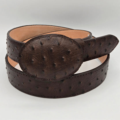 White Diamond Ostrich PRINT Belt