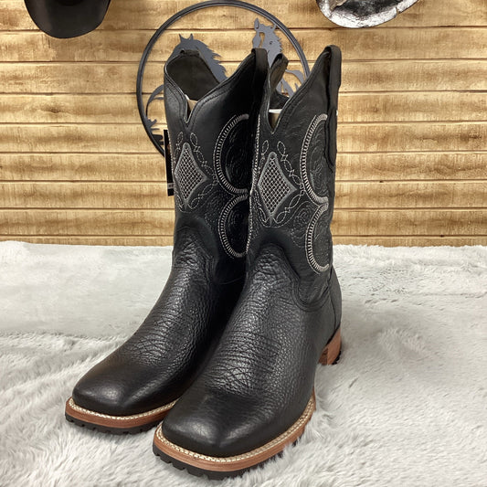 White Diamond MenS Boot Rodeo Bulldog (Black)