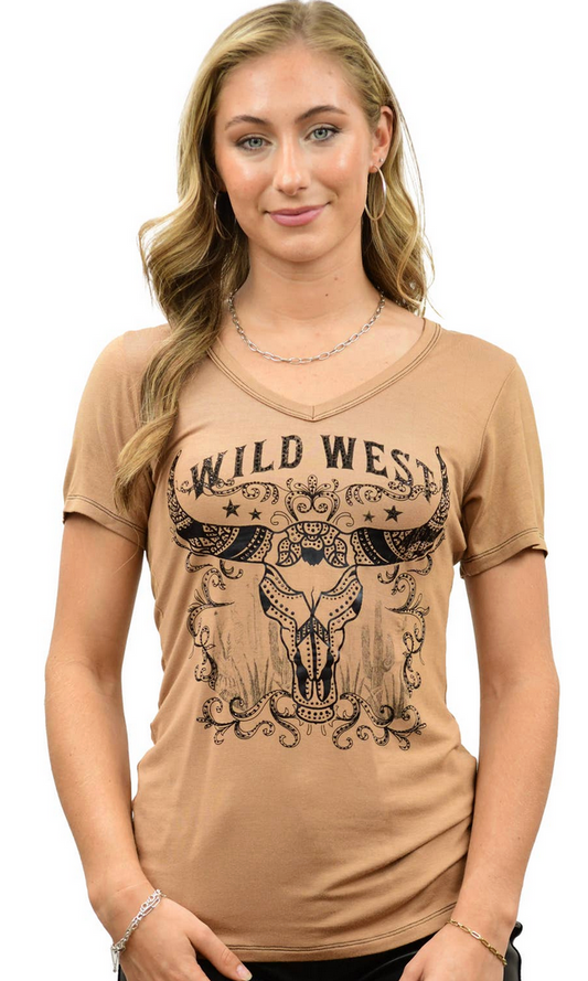Liberty Wear Womens Wild West TShirt - Brown