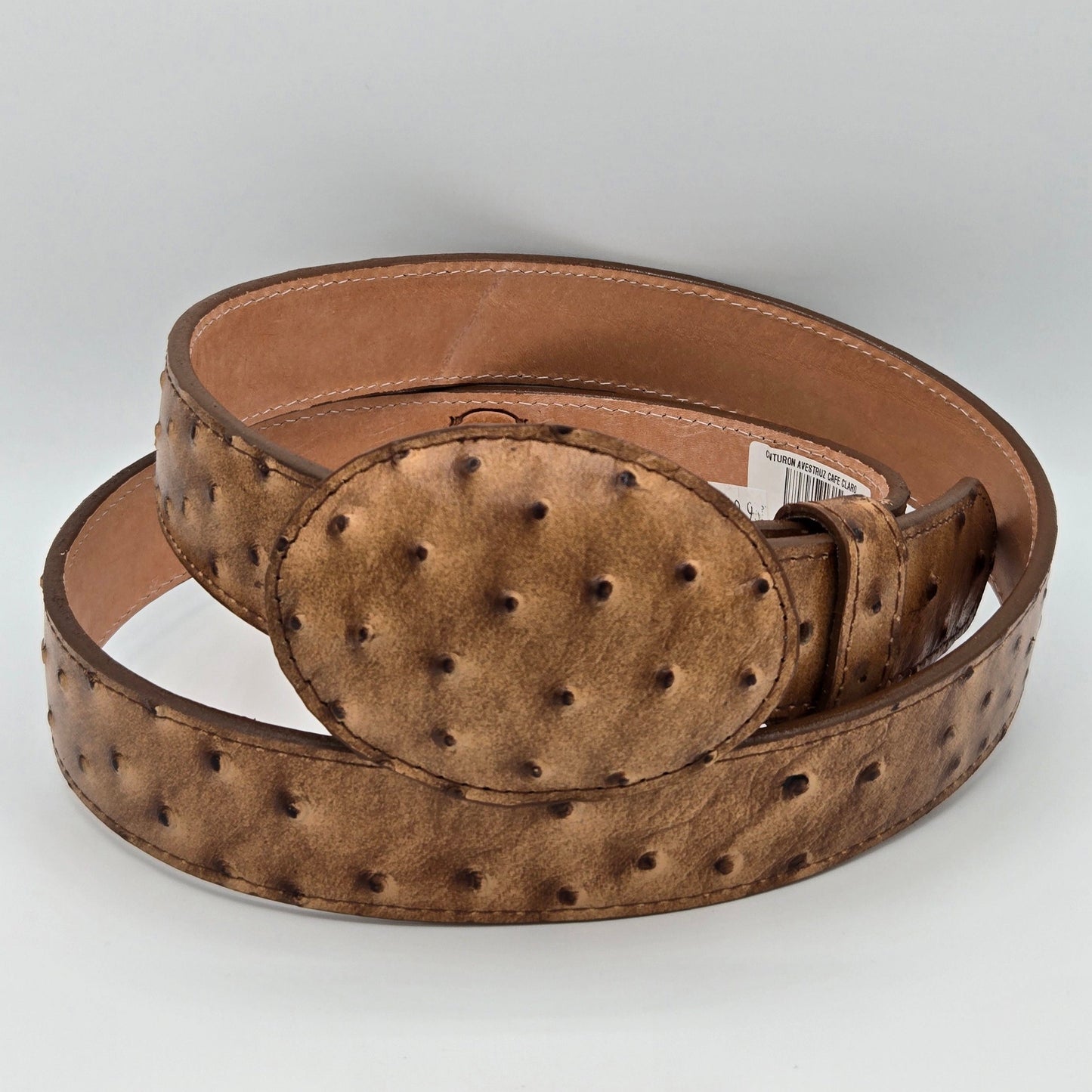 White Diamond Ostrich PRINT Belt