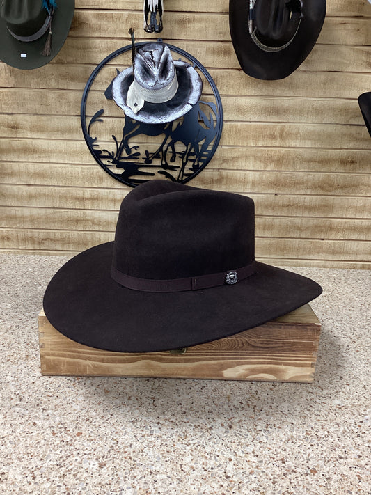 White Diamond Albany Wool Felt Hat - Dark Chocolate