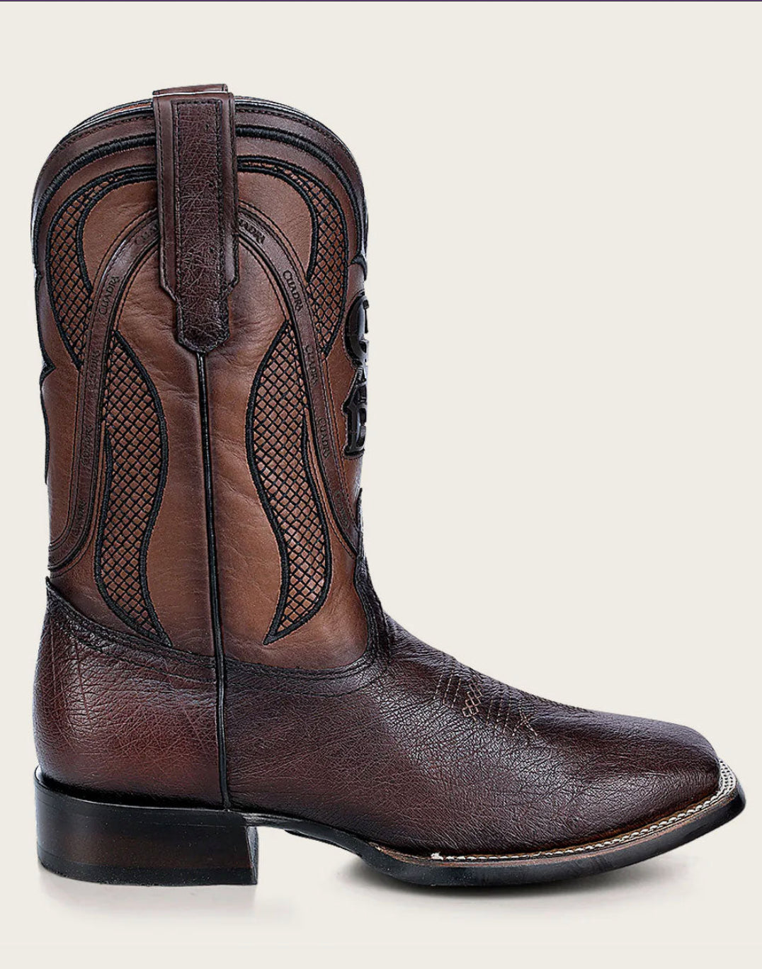 Cuadra Mens Ostrich Belly Rodeo Style Low Shaft Boots - Brown
