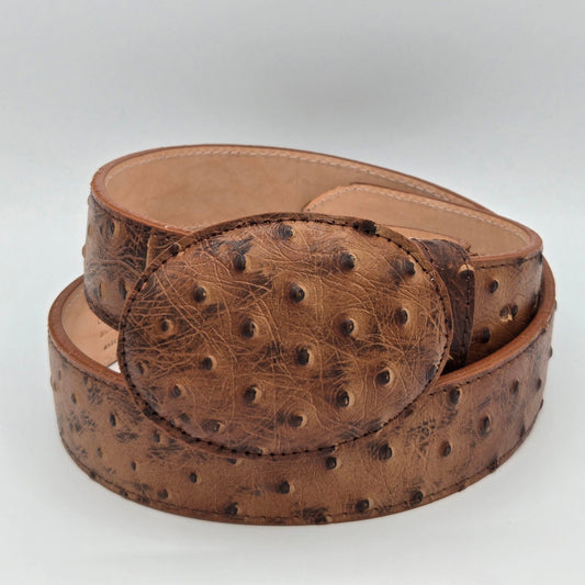 White Diamond Ostrich PRINT Belt