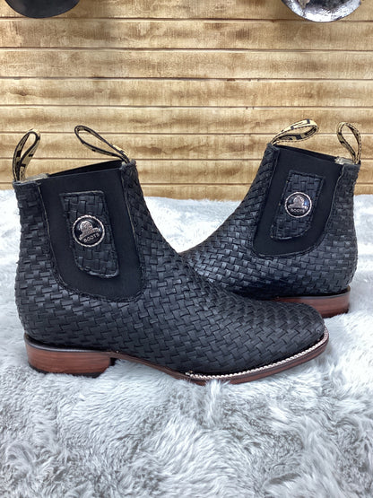 Diegos Boots Mens Ankle Boot Woven (Black)