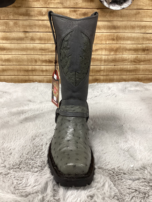Los Altos Mens Biker Boot Ostrich (Gray)