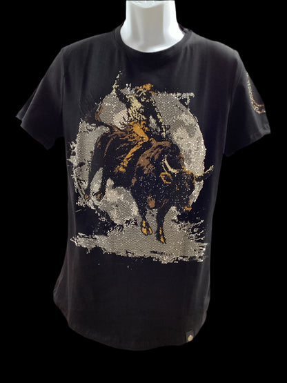 Laverita Mens Cowboy with Bull Slim Fit  Tshirt