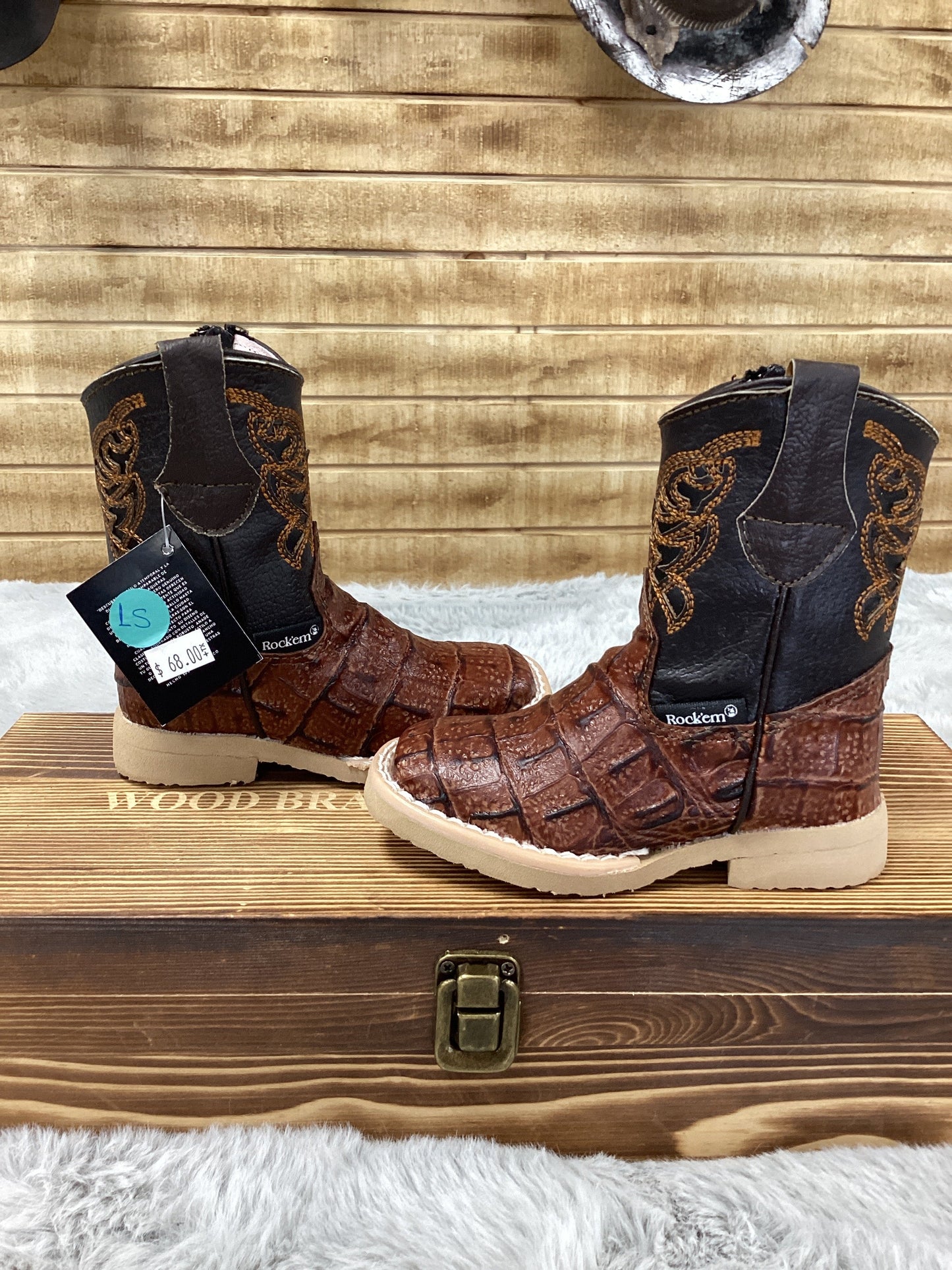 Rockem Baby Caiman Print Boots - Shedron