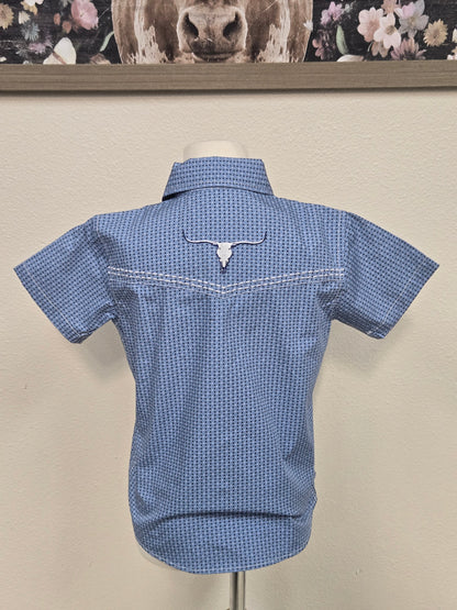 Cowboy Hardware Kids Diamond Plate Print Shirt (Blue)