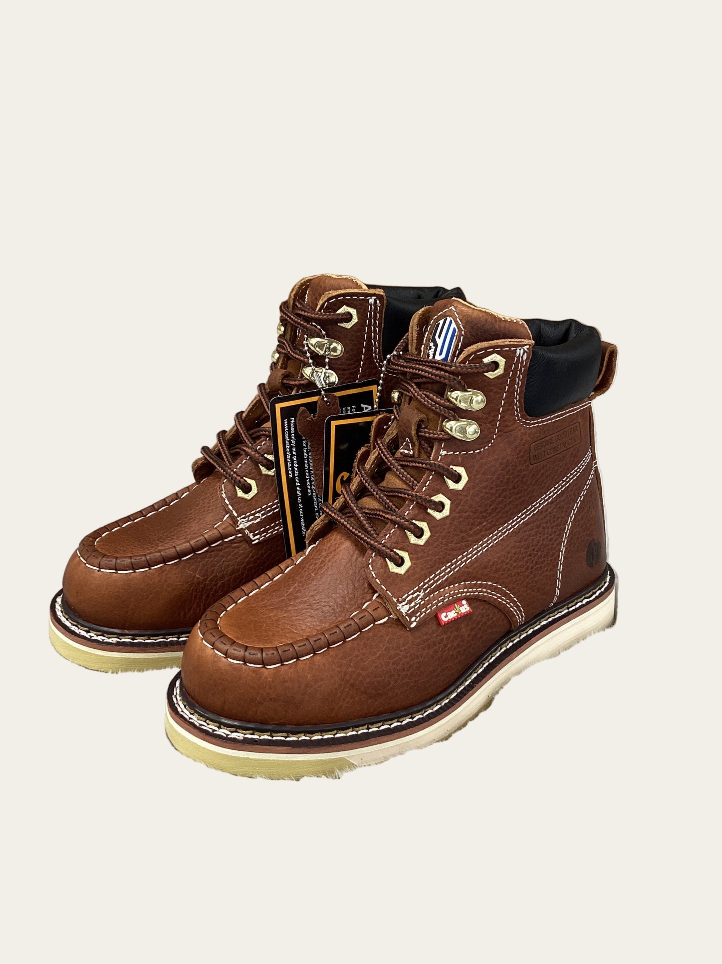 Cactus Mens Moc Toe Oil Resistant Work Boot - Light Brown 6727M