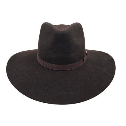 White Diamond Albany Texana Wool Felt Hat - Dark Chocolate