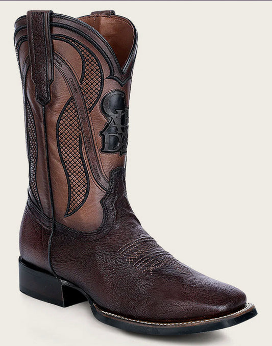 Cuadra Mens Ostrich Belly Rodeo Style Low Shaft Boots - Brown