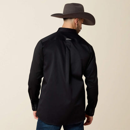 Ariat Mens Team Logo Twill Fitted Shirt - Black/White