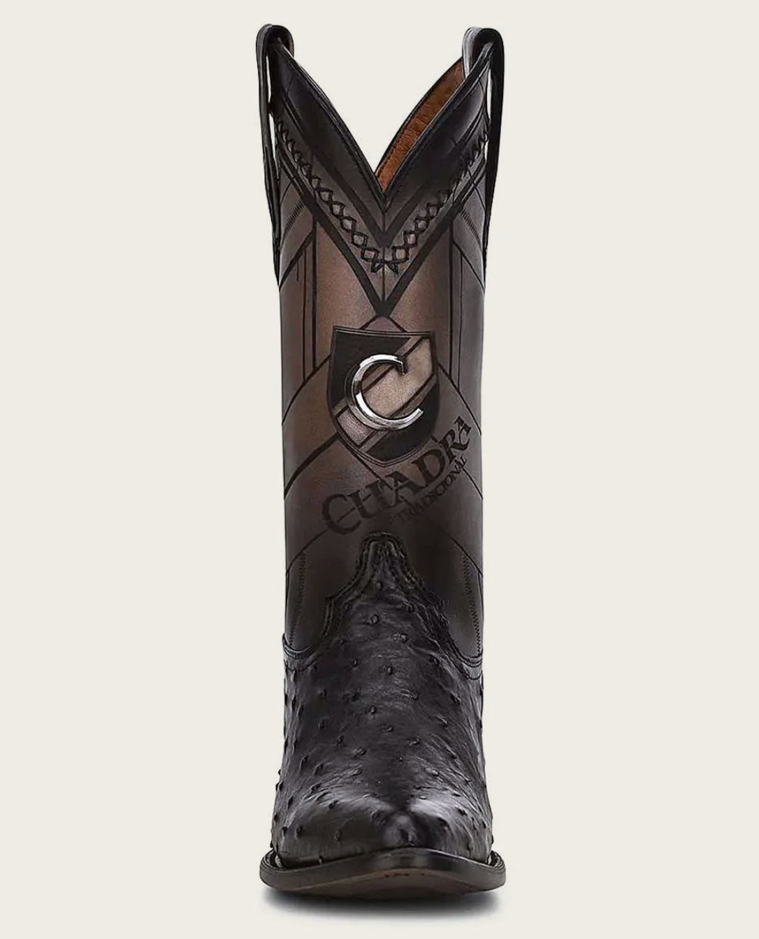 Cuadra Mens Ostrich Western Boot - Black