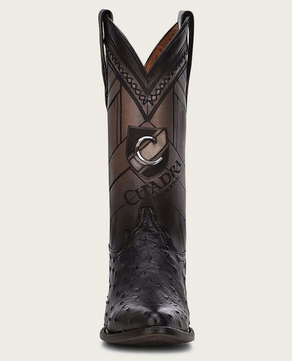 Cuadra Mens Ostrich Western Boot - Black