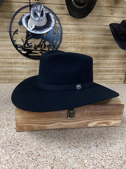 White Diamond Albany Wool Felt Hat - Black