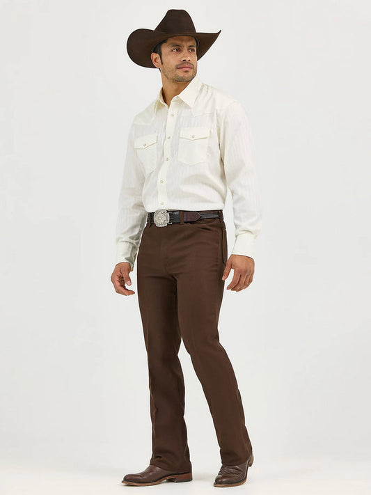 Wrangler Mens Wrancher Dress Jean with Stretch (Brown)