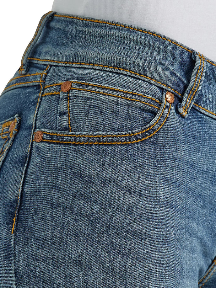 Wrangler Womens Retro Mae Mid Rise Bootcut Jean -KM Wash