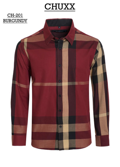 Mens Plaid Breathable Thin Long Sleeve Shirt. - Multiple Colors