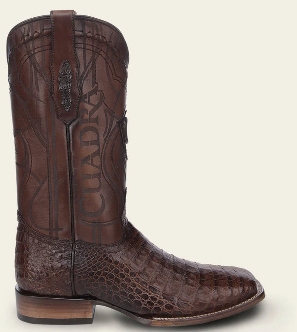 Cuadra Mens Caiman Laser & Embroidery Boot - Brown