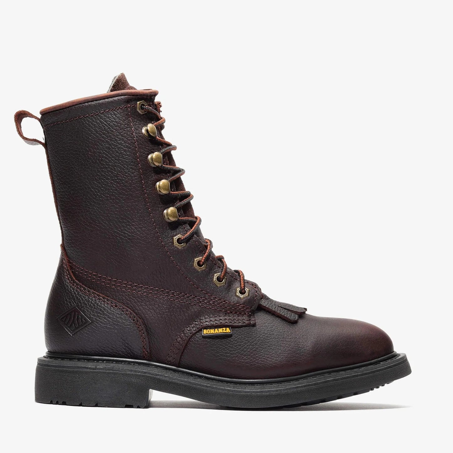 Bonanza Mens Rancher Classic 8" Lacer Work Boot -Dark Brown