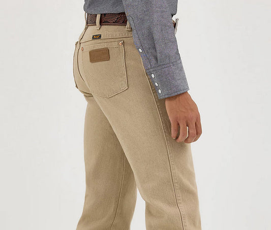 Wrangler Mens Cowboy Cut Slim Fit Jean (Prewashed Tan)