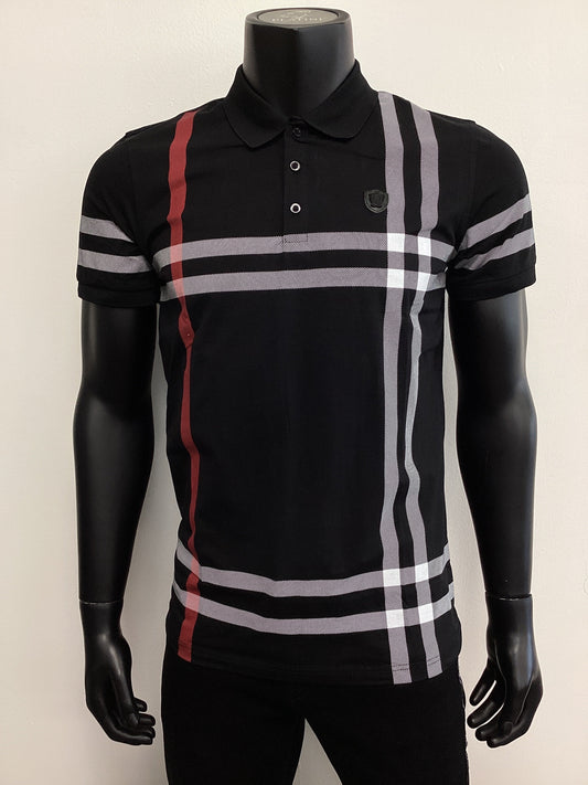 Mens Black Shirt with Stripes