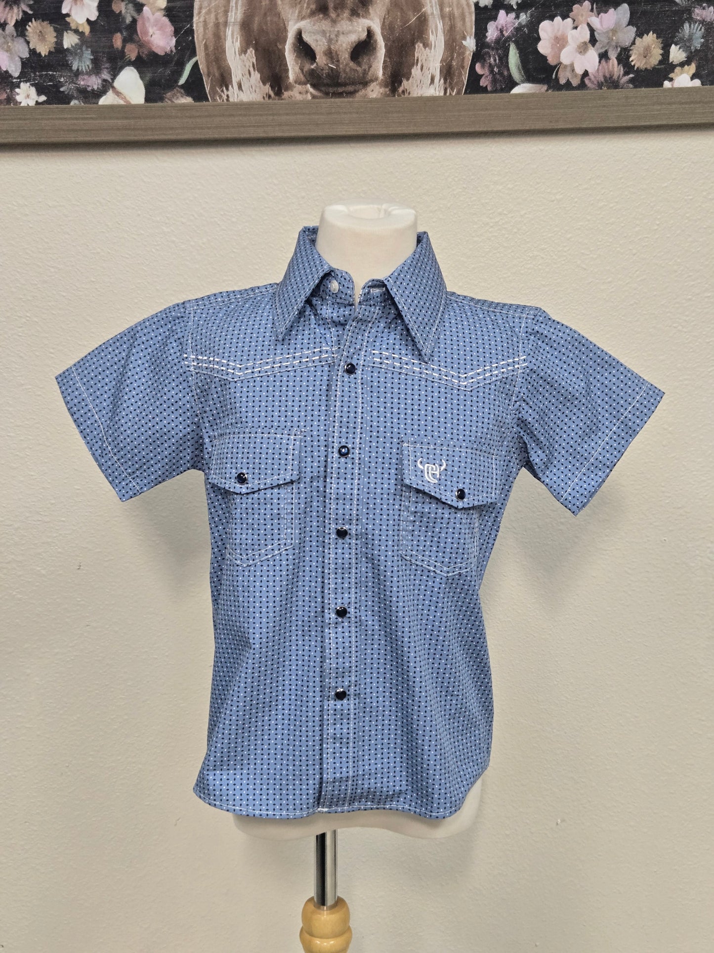 Cowboy Hardware Kids Diamond Plate Print Shirt (Blue)