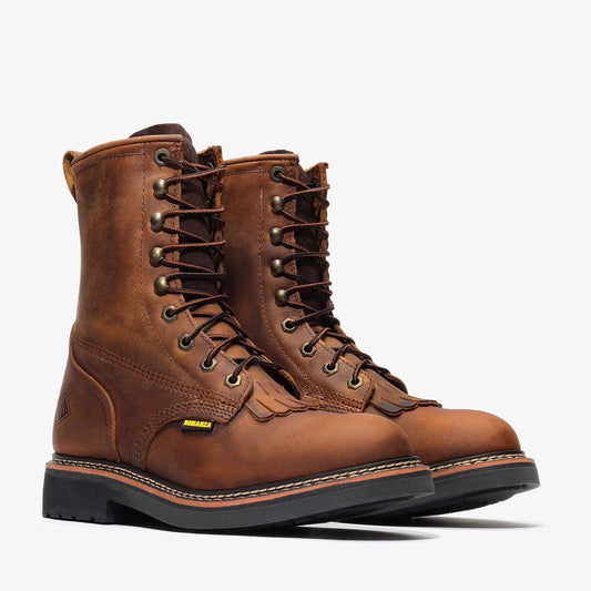 Bonanza Mens Rancher Classic 8” Lacer Work Boots - Crazy Brown