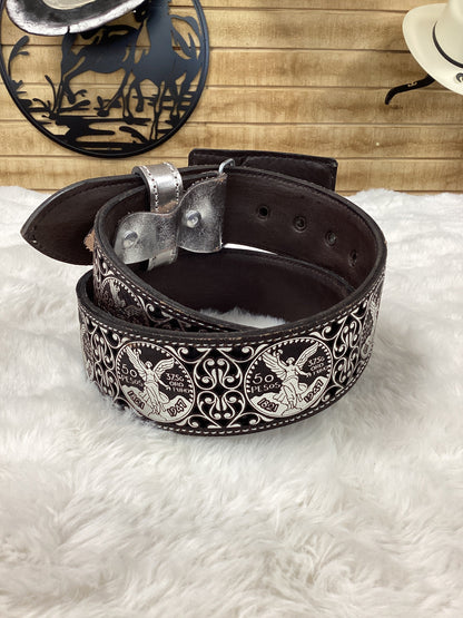 Frontera Centenario Lazered Belt - Silver